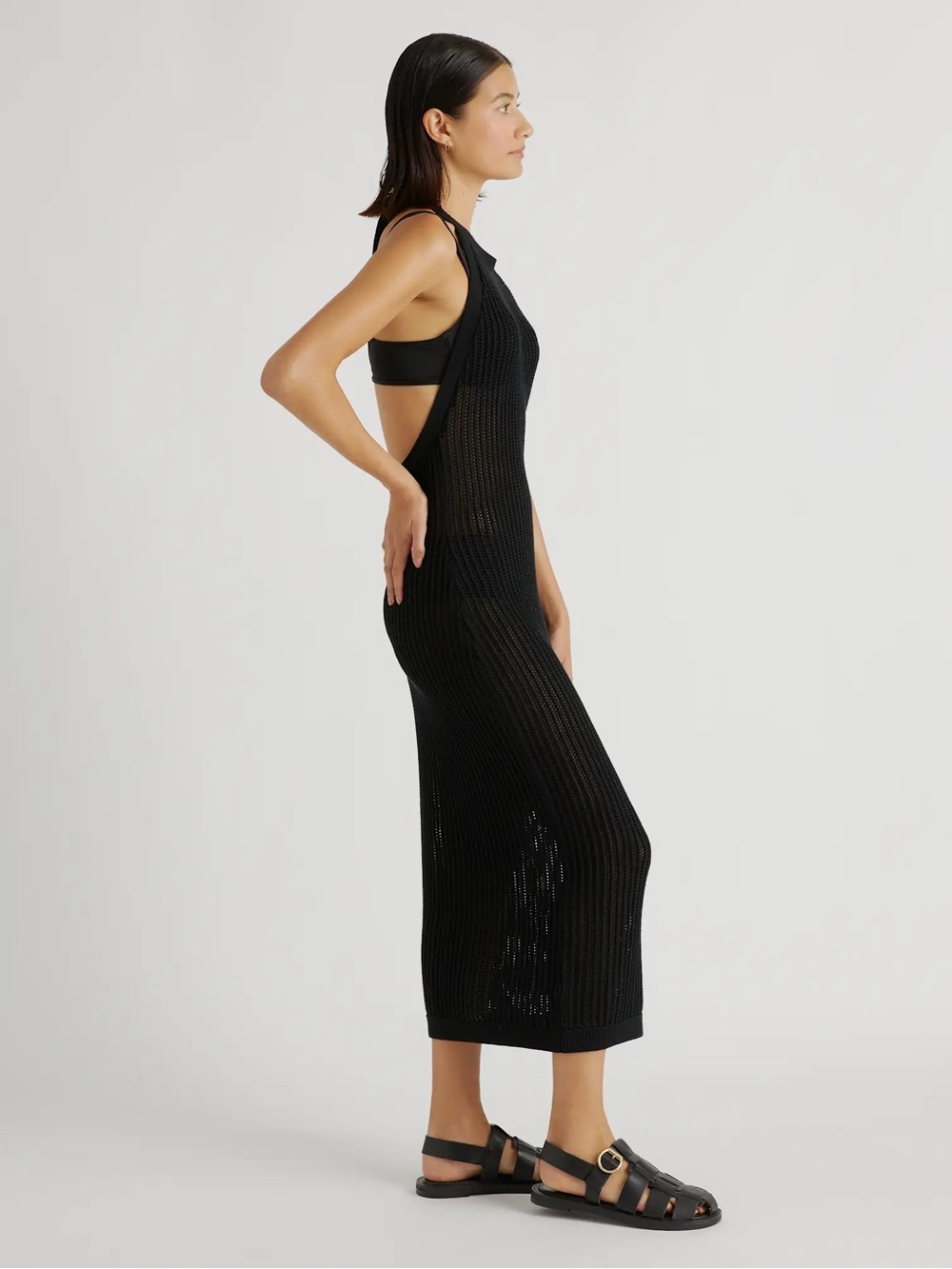 Quince 100% Organic Cotton Open-Knit Cover-Up Maxi Dress - Picture 2 of 6